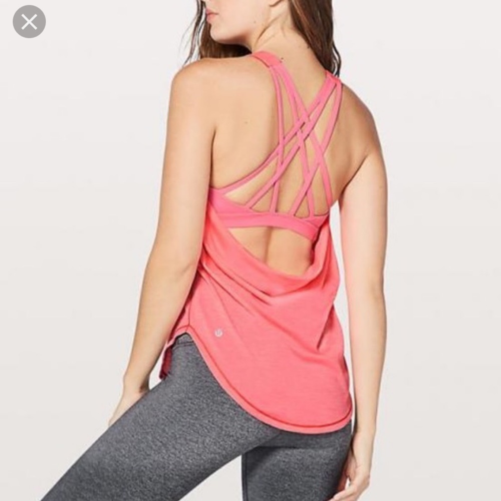 Lululemon pink free to be serene tank
